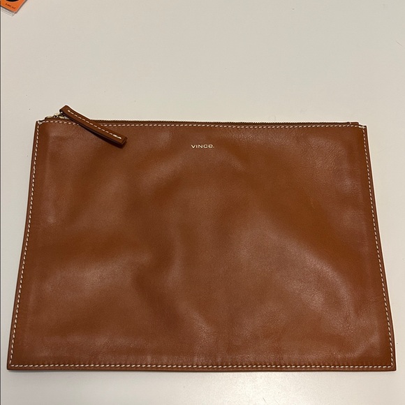 Vince Solid Leather Clutch Bag - Picture 2 of 6
